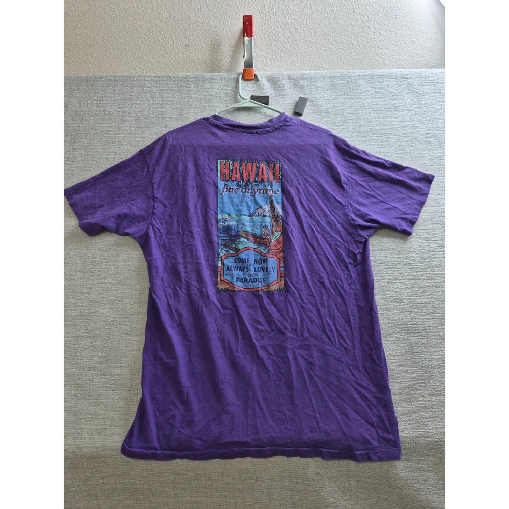 Vintage Stubbies Hawaii Come Now Always Lovely In Paradise T Shirt Men XL Purple